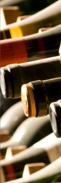 Close-up of wine bottles